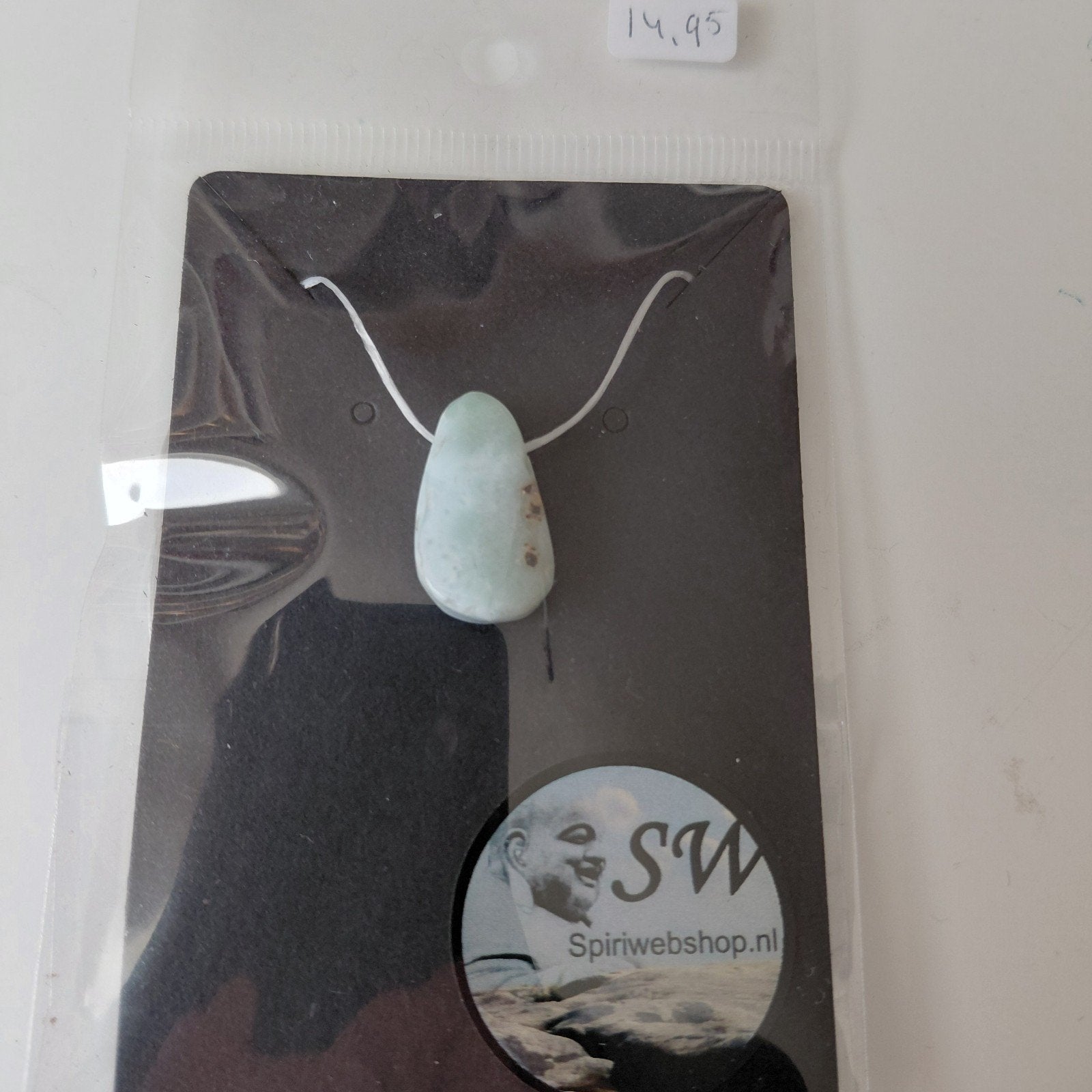 Larimar hanger - Druppelvormige edelsteen hanger, Sieraden, Tassen en Uiterlijk, Kettingen, Blauw, Onbekend, Nieuw, Ophalen of Verzenden