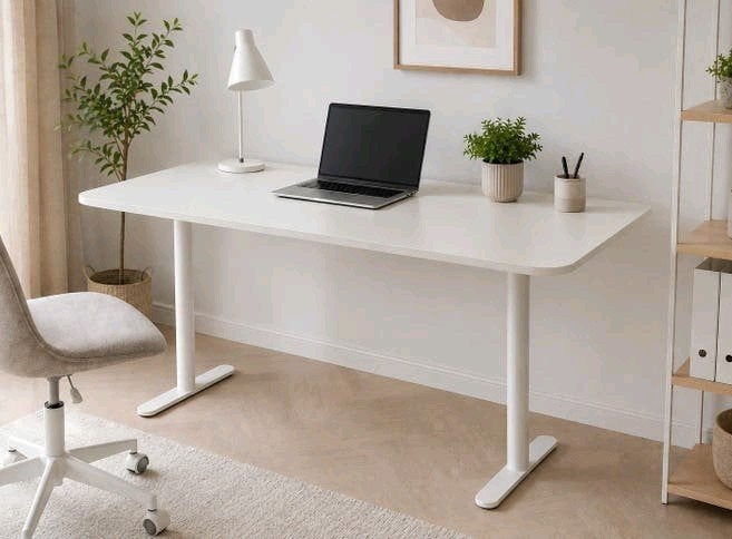 Bureau witte tafel NIEUW, Huis en Inrichting, Bureaus, Ophalen, Metaal, Nieuw, Computerbureau