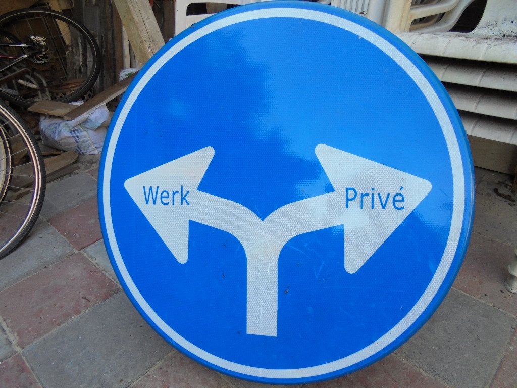 Groot Verkeersbord Privé en werk (sc41), Ophalen, Reclamebord