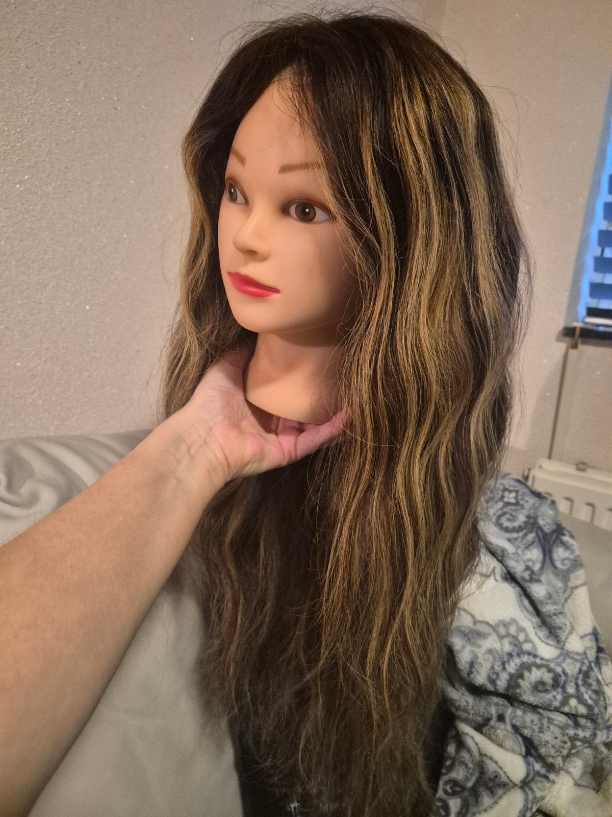lace wig haarwerk pruik echt haar, Verzenden, Zo goed als nieuw, Pruik of Haarverlenging