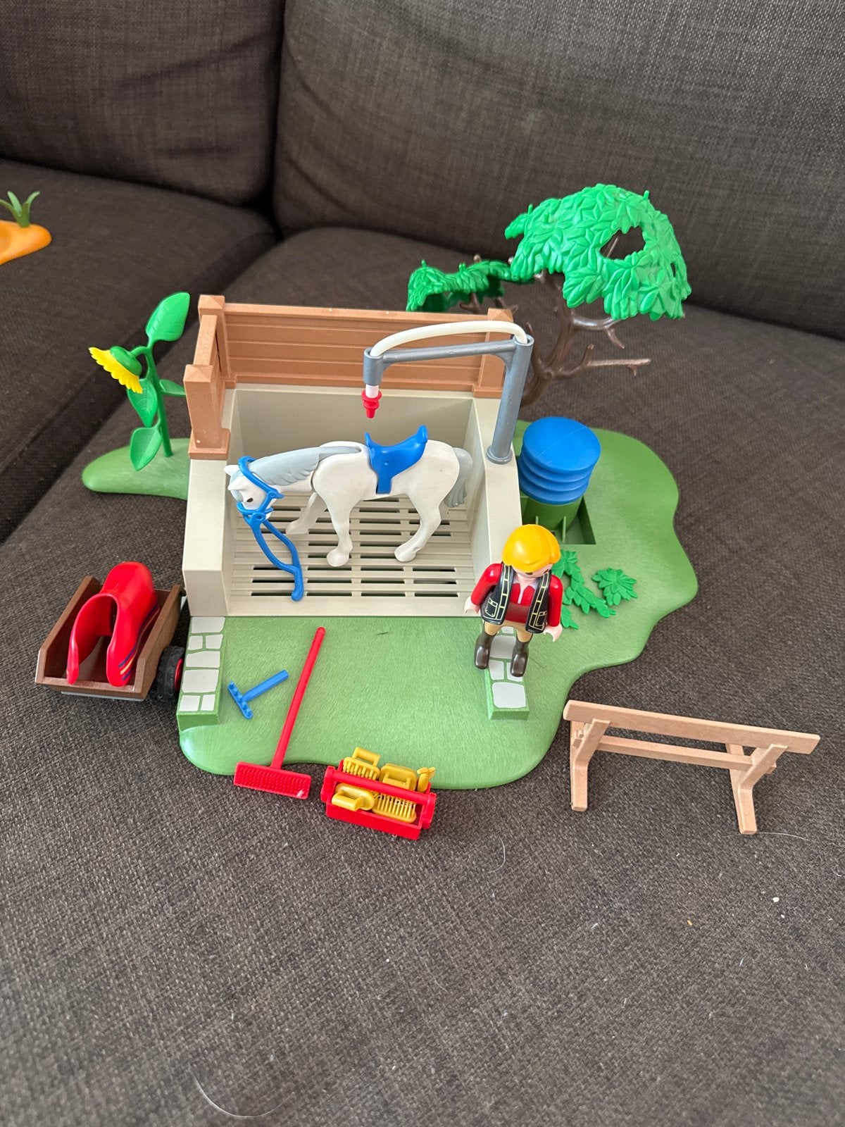 Playmobil 4193 Paardenwasplaats met paard en figuur, Kinderen en Baby's, Speelgoed | Playmobil, Ophalen of Verzenden, Gebruikt