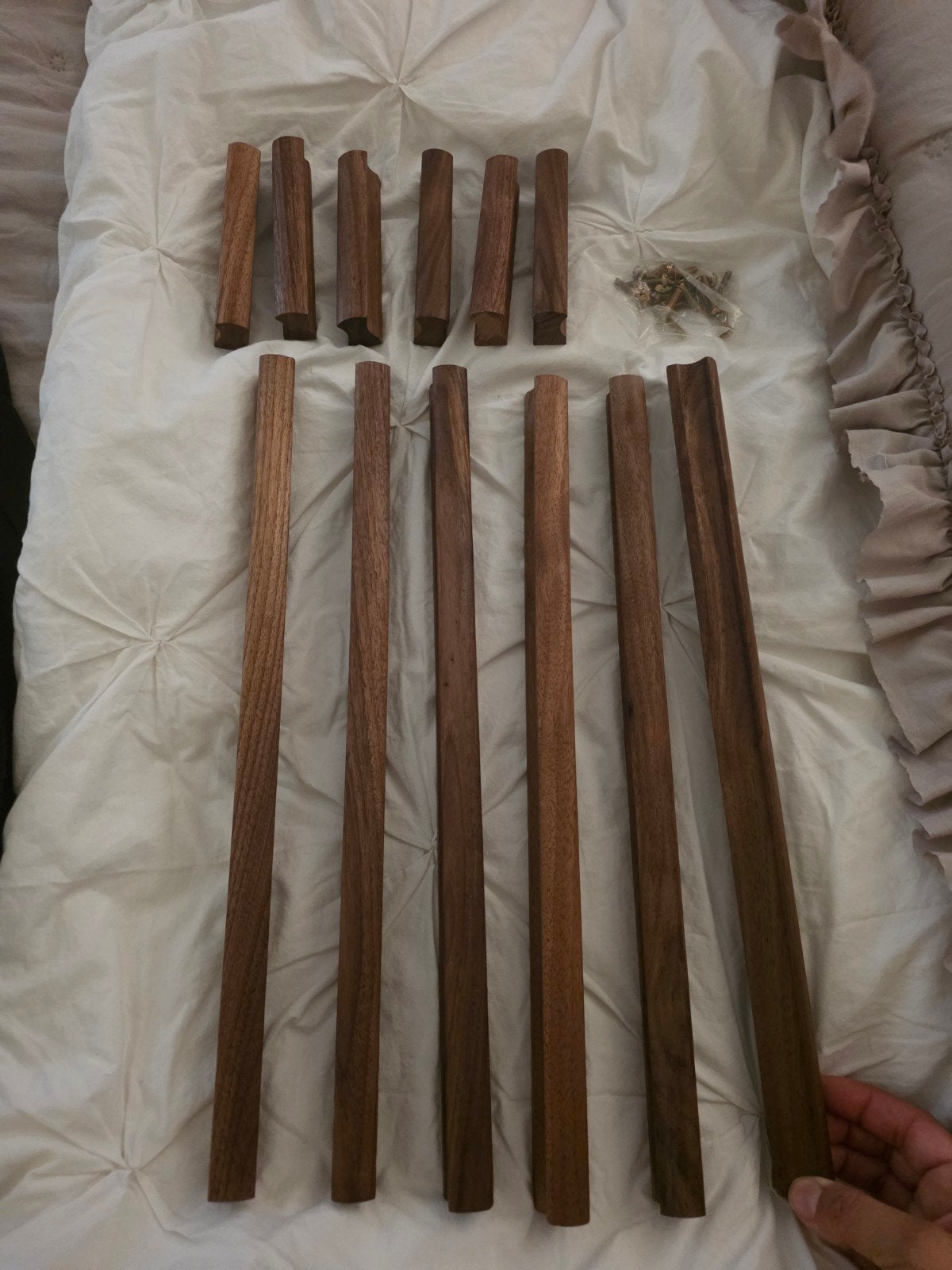 Walnoot houten eiken grepen voor keuken kast (6x XL, 6x S), Overige typen, Hout, Ophalen of Verzenden, Zo goed als nieuw
