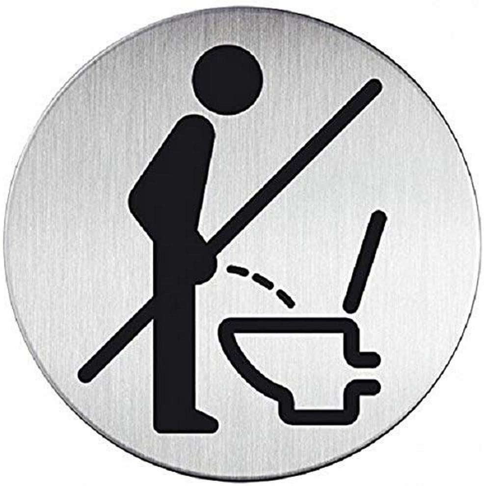 WC - bordje 'niet staand plassen' van rvs geborsteld, Overige stijlen, Nieuw, Ophalen of Verzenden, Metaal