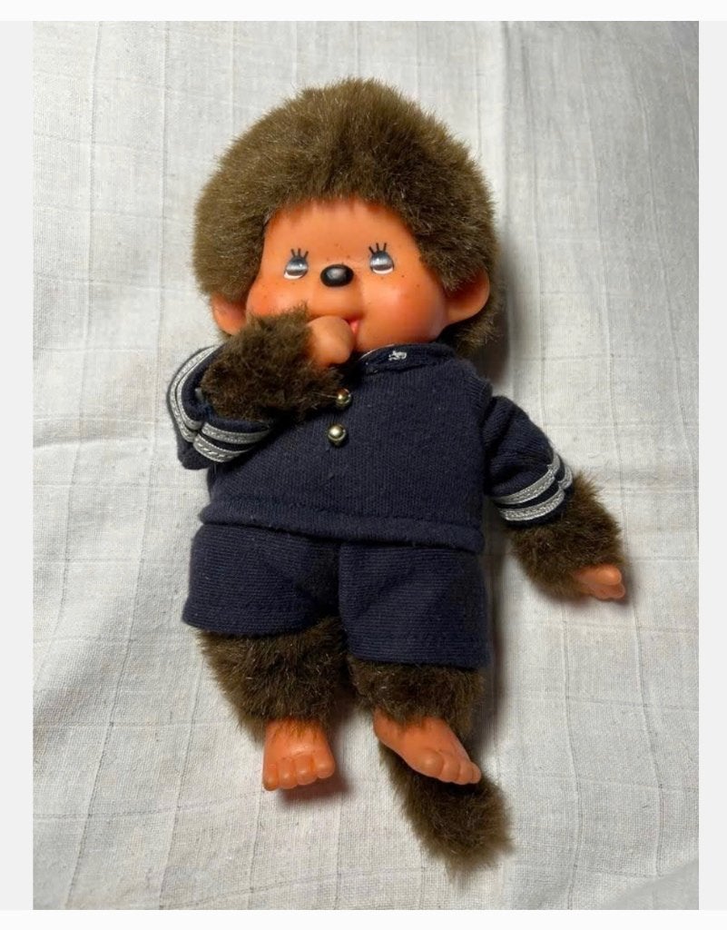 Vintage Monchhichi aapje Sekiguchi 20 cm, Ophalen of Verzenden, Zo goed als nieuw, X, Pop