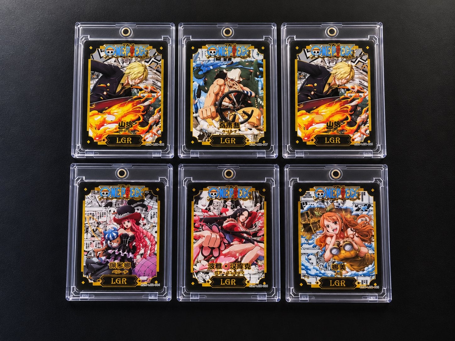 One Piece Burning Will – 6 LGR Kaarten Sanji Nami Boa, Verzenden, Zo goed als nieuw, Meerdere kaarten, Foil
