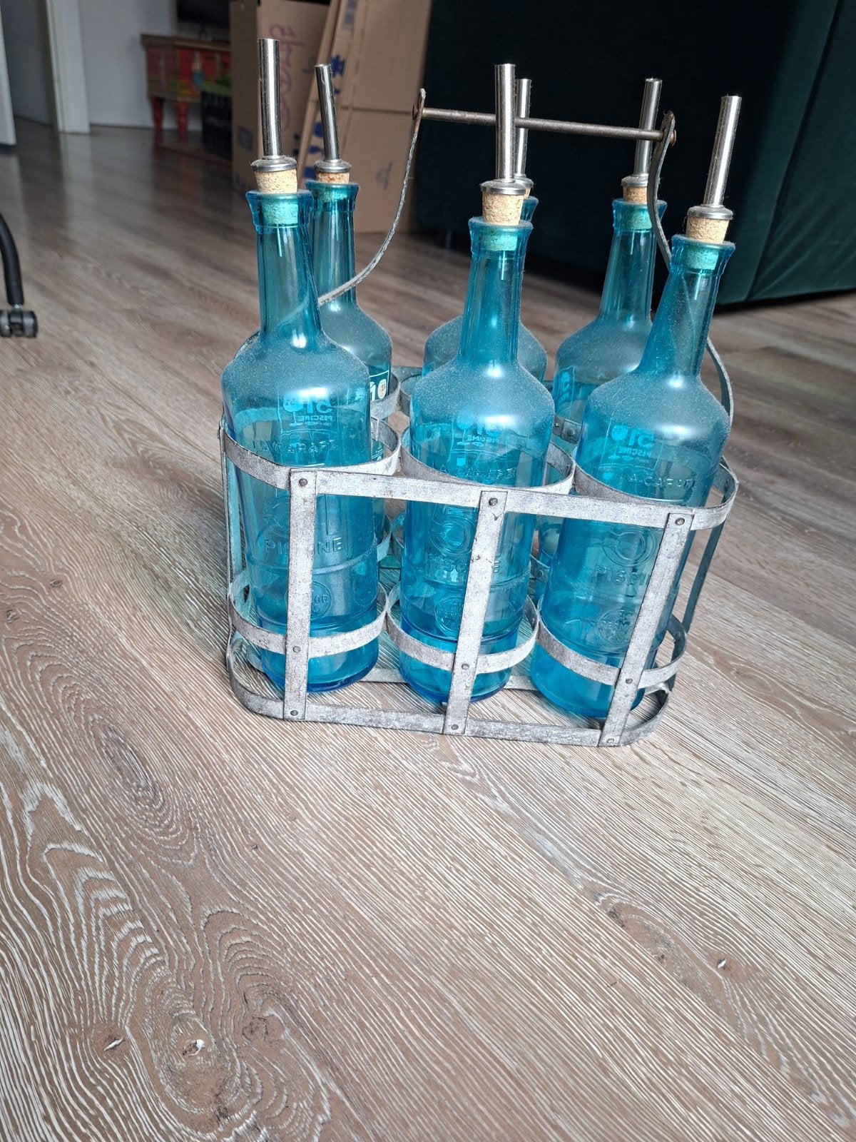 MOET WEG-6 La Carafe 51 Piscine flessen in flessendrager, bl, Ophalen of Verzenden