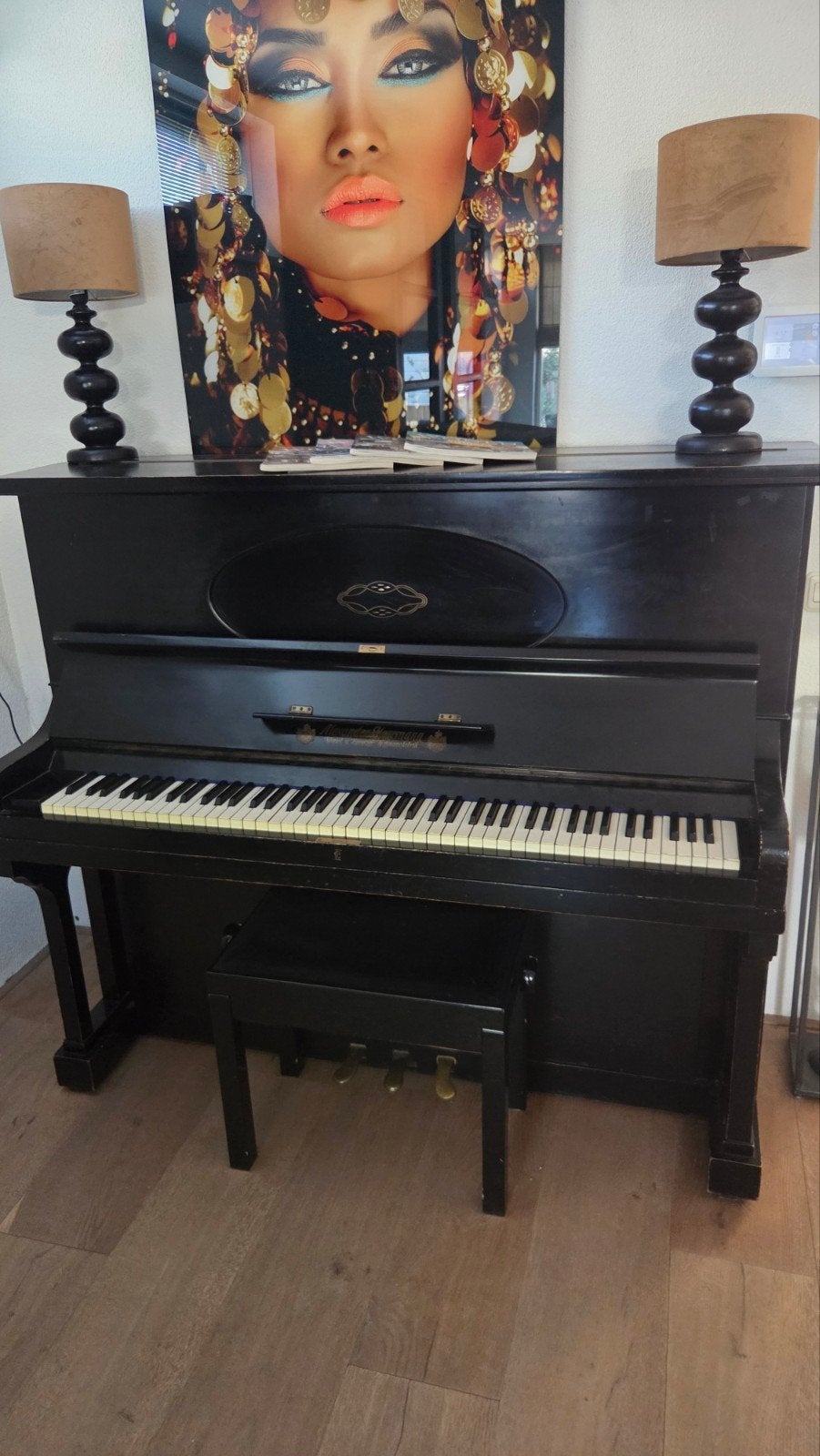Zwarte Alexander Herrmann Piano, Ophalen of Verzenden, Gebruikt, Zwart, Piano