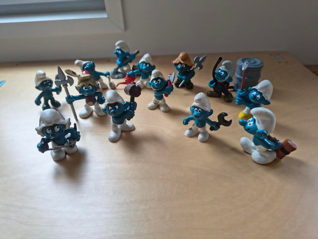 13 smurfen smurfjes, Ophalen of Verzenden, Gebruikt, Paard, Beeldje of Figuurtje