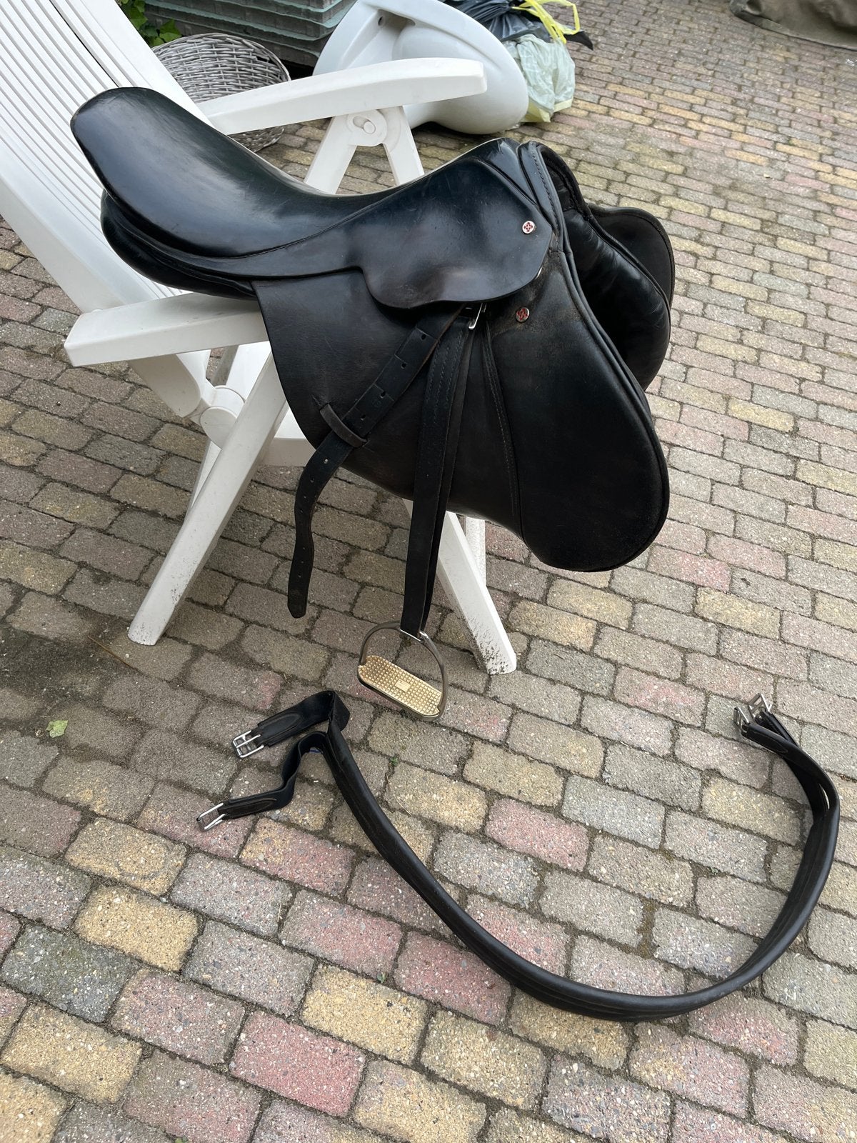 Lemetex springzadel 17 inch, Dieren en Toebehoren, Gebruikt, Vlakke zit, Overige merken, M (17 inch)