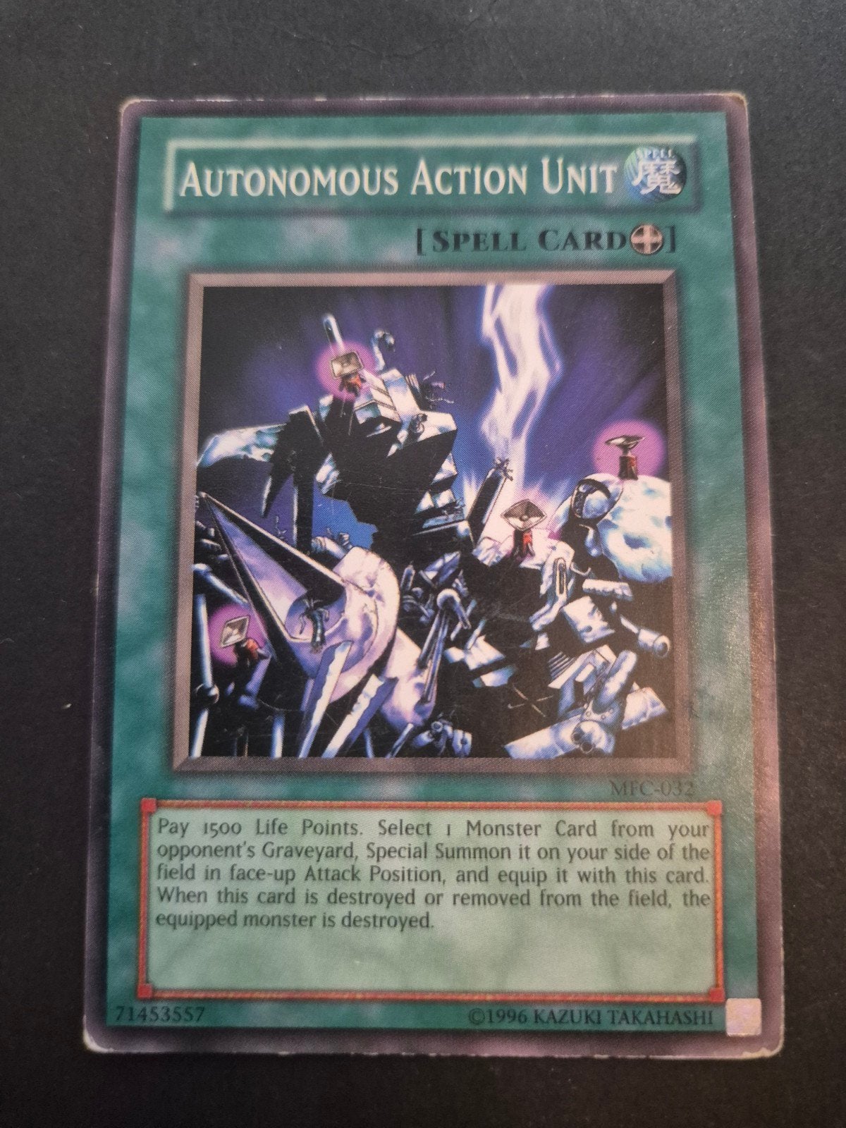 Yu-Gi-Oh! Autonomous Action Unit Spell Card MFC-032, Ophalen, Gebruikt, Losse kaart