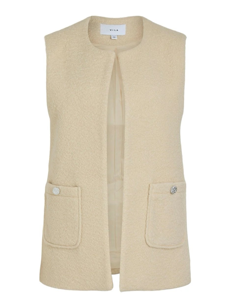 Vila gilet - Maat 38, Kleding | Dames, Bodywarmers, Verzenden, Zo goed als nieuw, Maat 38/40 (M), Beige