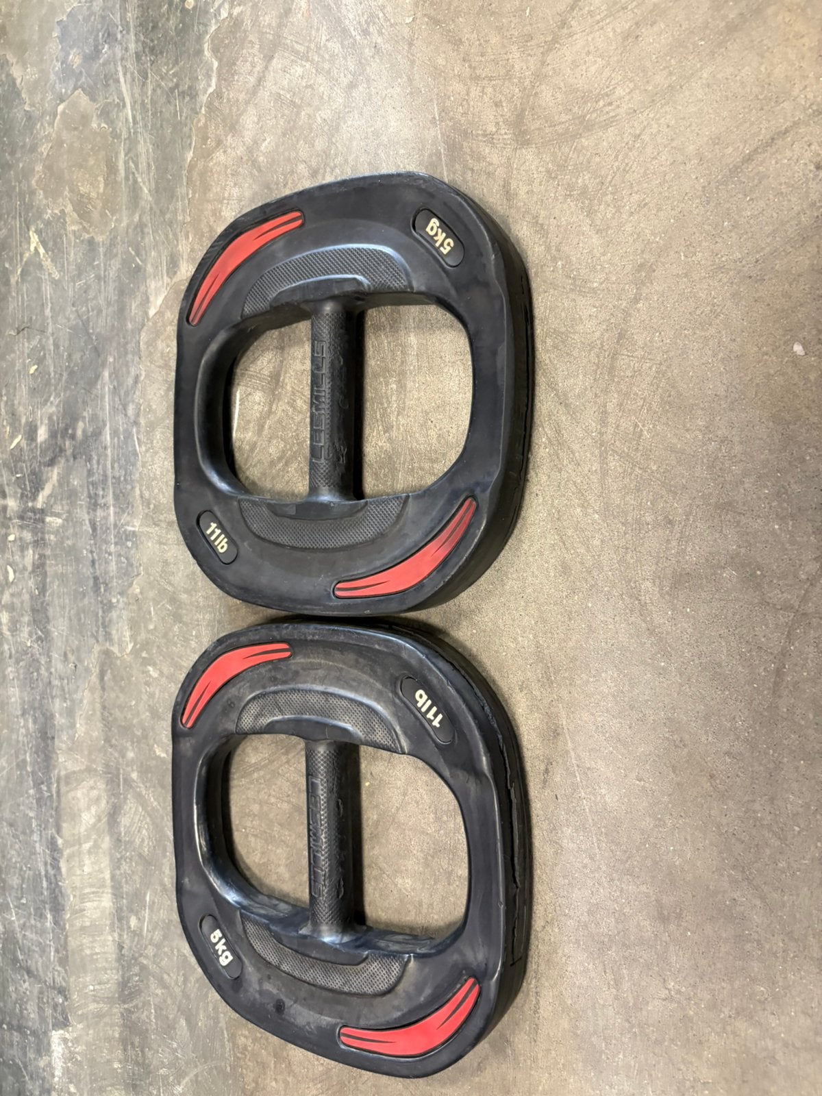 2 x 5 kg les mills smart bar schijven gewichten beschadigd, Gebruikt, Les mills, 2 x 5 kg, Schijven