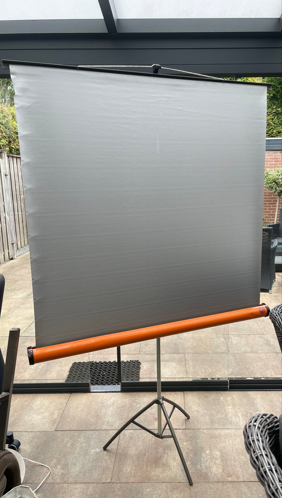 Projectiescherm op statief, Audio, Tv en Foto, Projectieschermen, Ophalen, Handmatig, Gebruikt