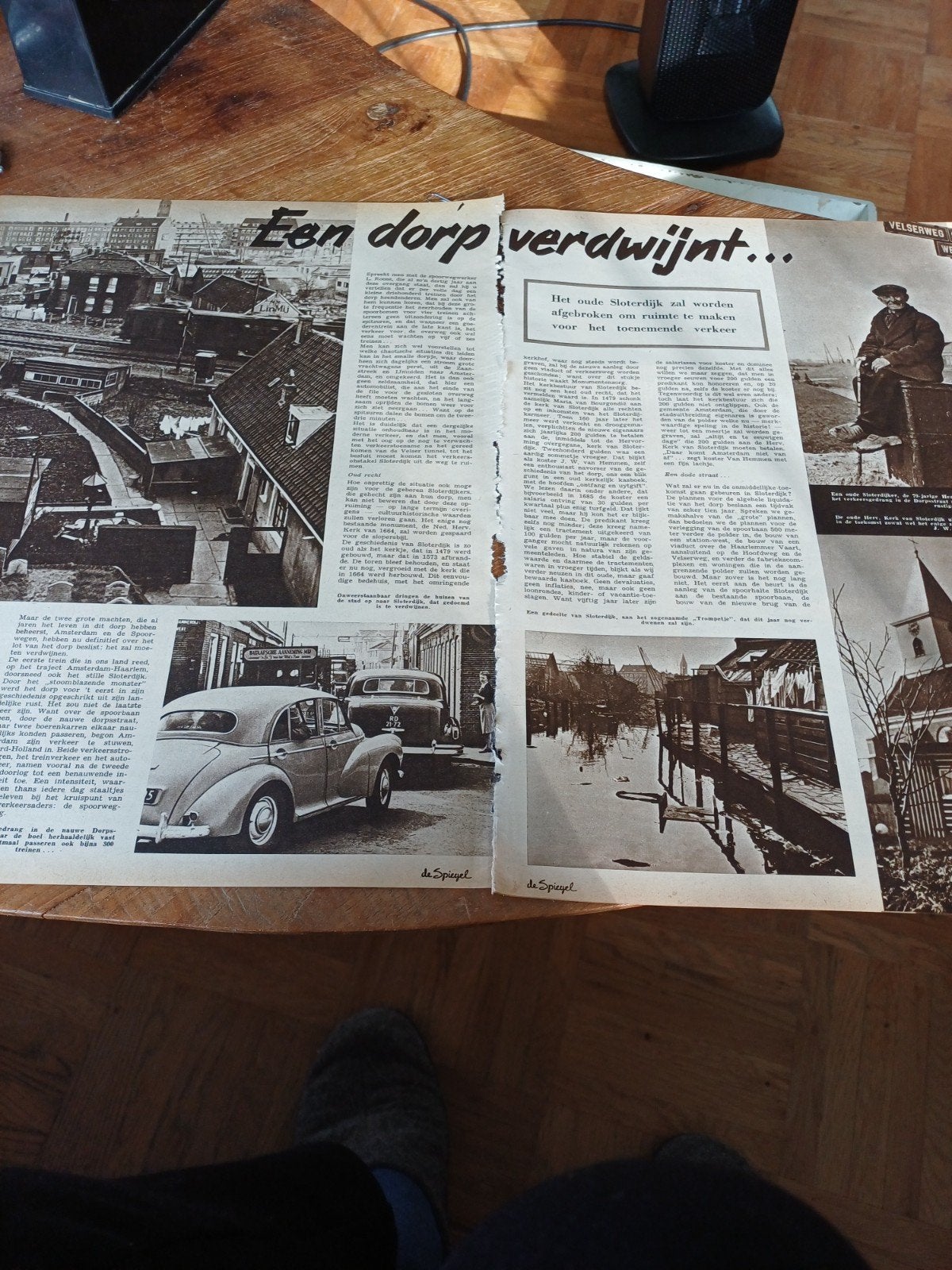 Artikel over verdwijnen Sloterdijk 1955, Verzamelen, Ophalen of Verzenden, 1940 tot 1960, Knipsel(s)