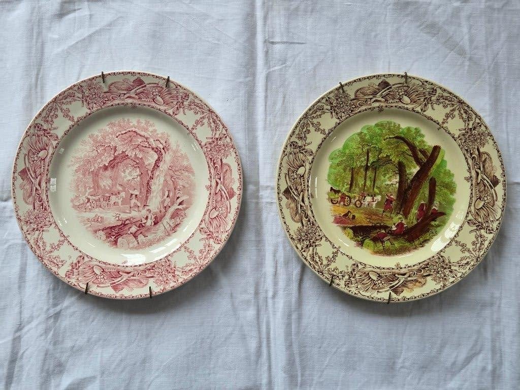 Wilkinson: 2 wandborden / dinerborden, decor Rural Scenes, Antiek en Kunst, Ophalen of Verzenden