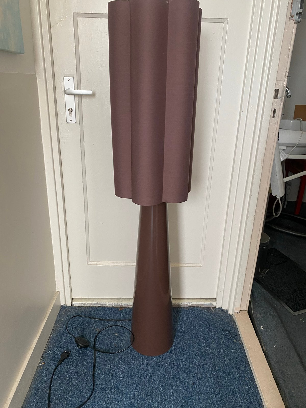 Bruine vloerlamp met stoffen kap, Ophalen, Nieuw, E27 (groot), 150 tot 200 cm