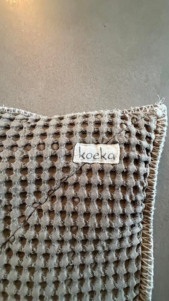 Koeka Boxkleed Wafel Amsterdam Sand/Moss 75x95, Ophalen of Verzenden, Zo goed als nieuw, Rechthoekig, Boxkleed