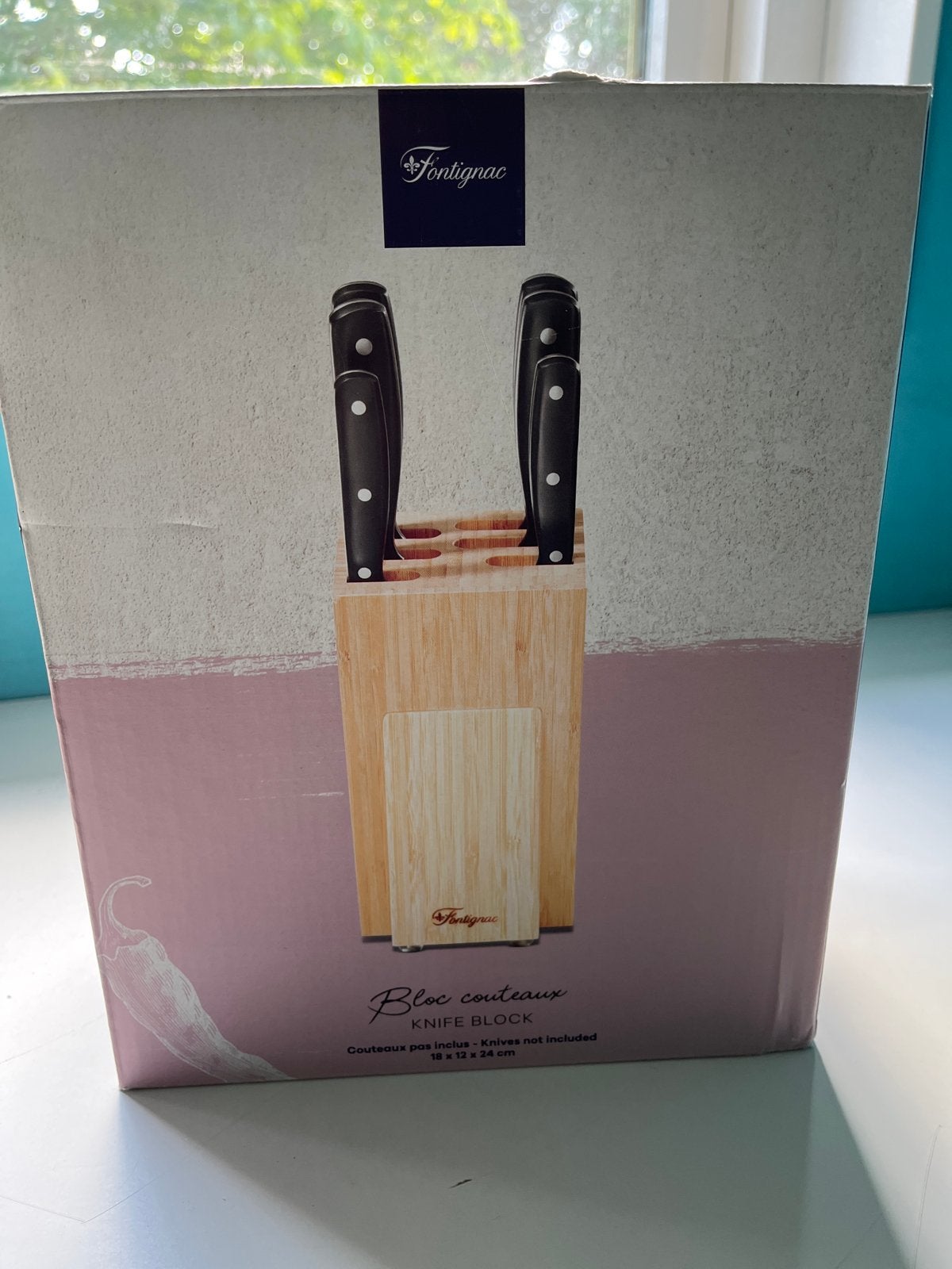 Fontignac Messenblok - Houten Messenhouder, Ophalen, Overige typen, Hout, Nieuw