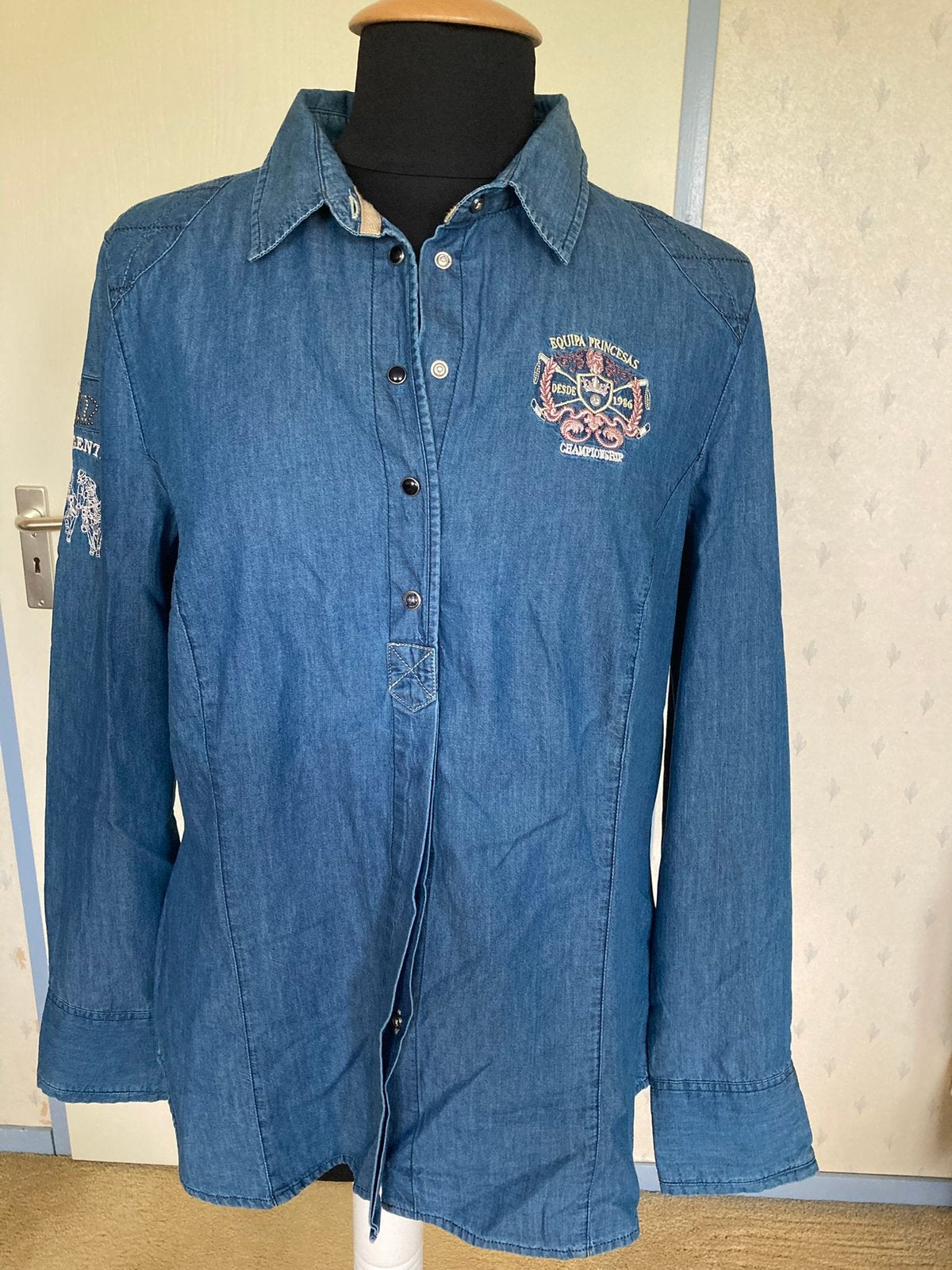 045 Nieuwe blouse van L’ argentina in maat 46, Verzenden, Nieuw, Maat 46/48 (XL) of groter, Blauw