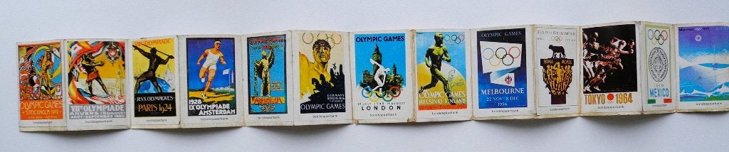 13 Stickers Olympische Spelen 1912-1972 Bondsspaarbank, Verzamelen, Ophalen of Verzenden, Gebruikt, Sport