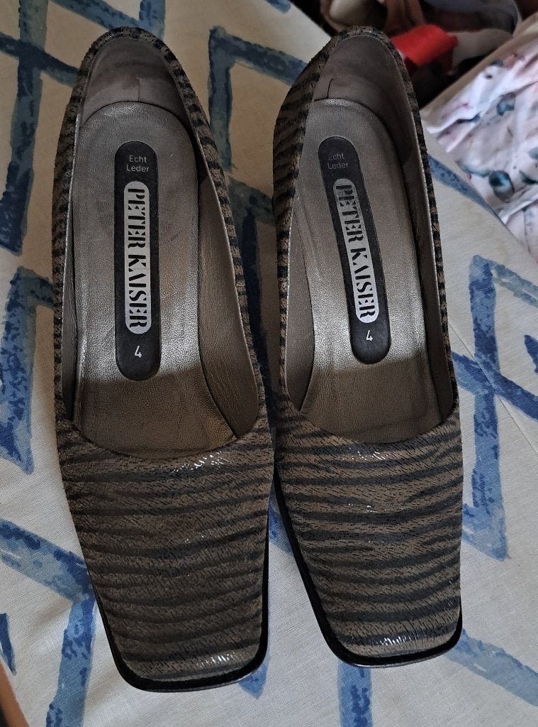 Peter Kaiser pumps taupe/zwart print blokhak maat 37 (4) -nc, Kleding | Dames, Peter Kaiser, Pumps, ., Zwart
