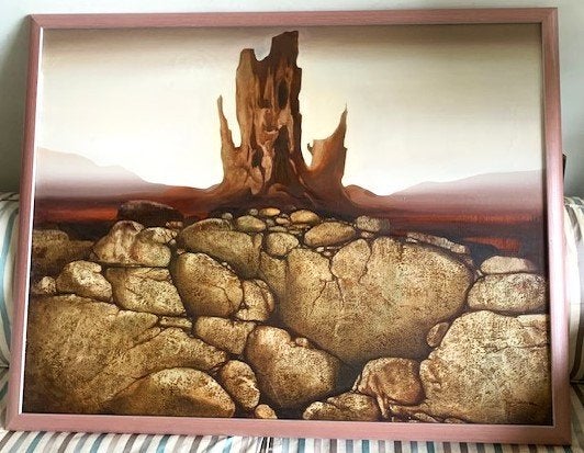 Surrealistisch Landschap - Jan Sikora (1934 Polen/Nederland), Ophalen, Doek, Surrealisme, Landschap