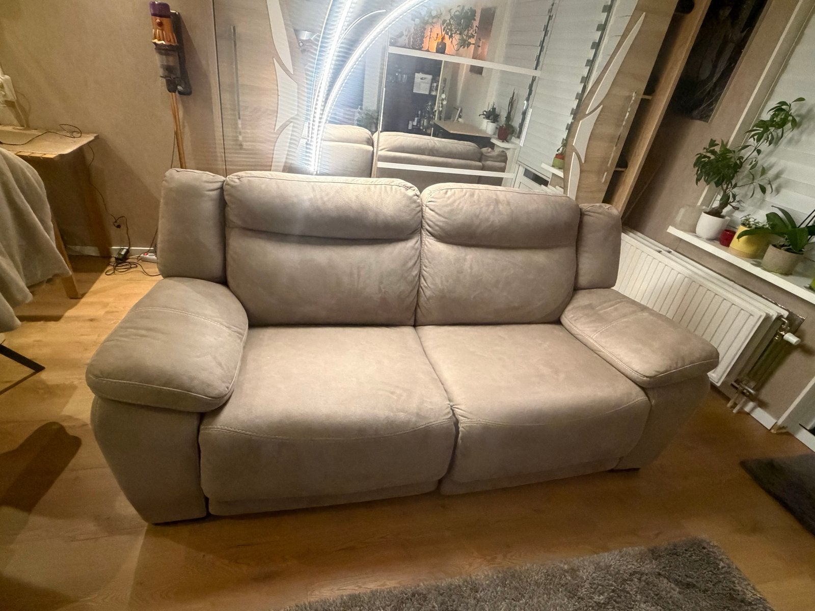 DEAN 3 RELAX tweepersoonsbank - Zilvergrijs stof, Huis en Inrichting, Ophalen, Gebruikt, 150 tot 200 cm, Tweepersoons