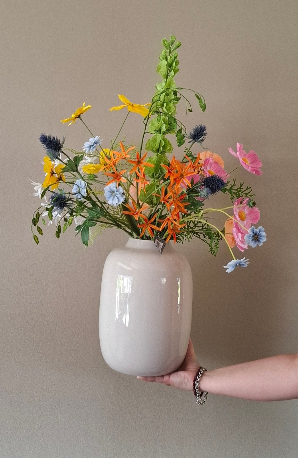 Boeket zijde bloemen bont, Nieuw, Boeket, Meerkleurig, Emerald Eternal Green