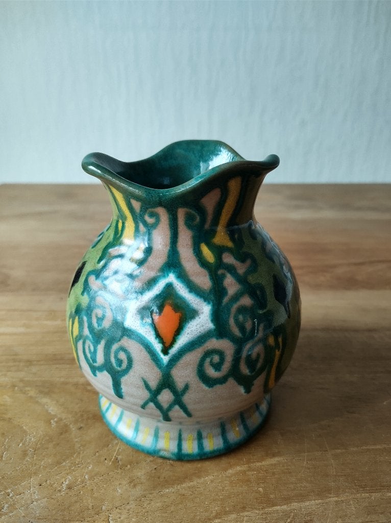 Antiek Plazuid Goudse plateelvaas jaren 20 / 30 onbeschadigd, Antiek en Kunst, Ophalen of Verzenden