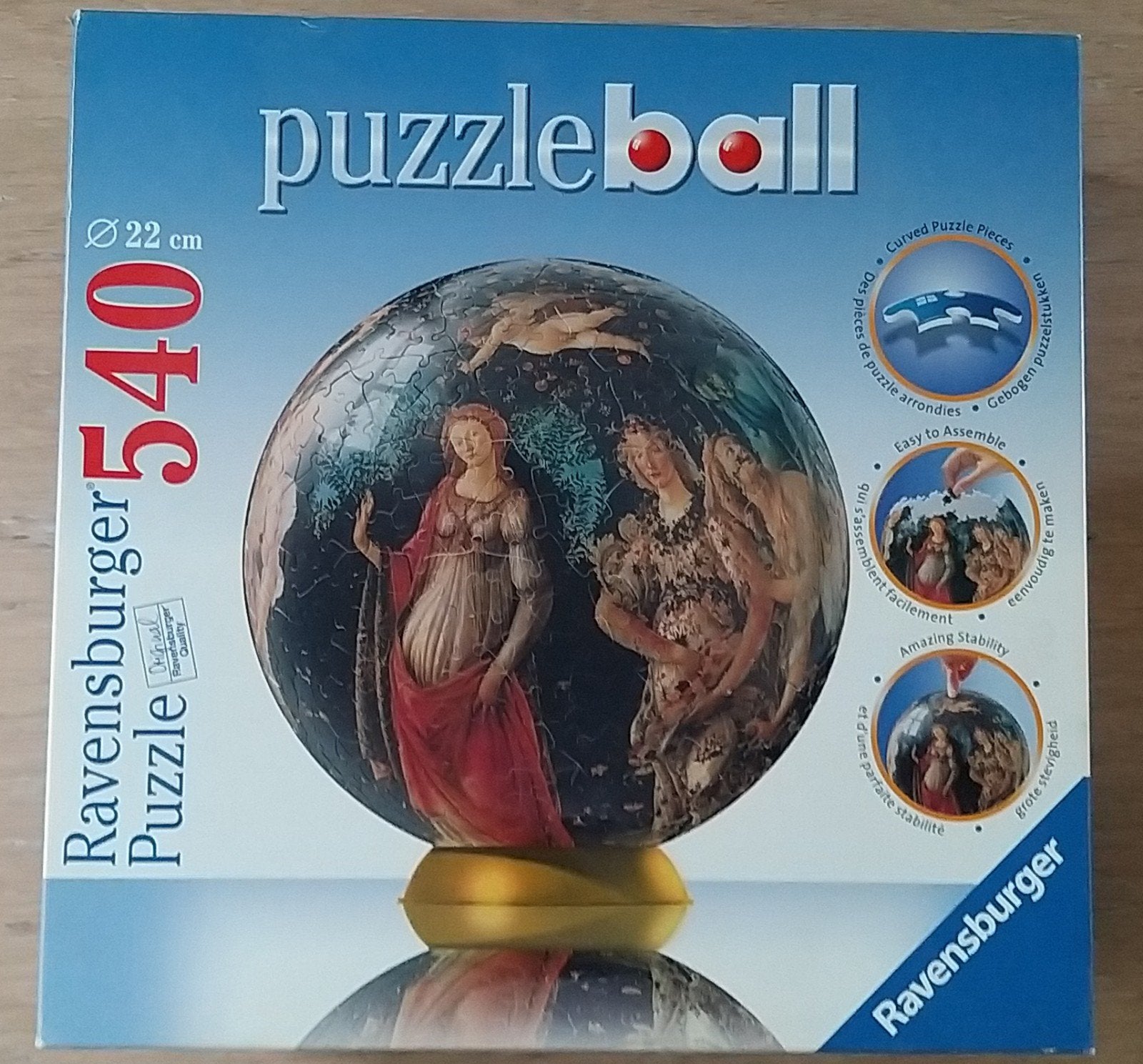 Ravensburger Puzzleball 540 stukjes - De Geboorte van Venus, Ophalen of Verzenden, 500 t/m 1500 stukjes, Zo goed als nieuw, Rubik's of 3D-puzzel