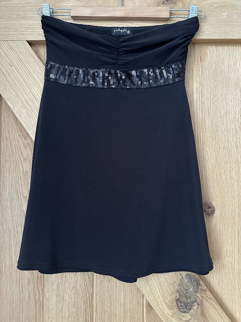 Zwart stretch topje met pailletten, maat 36, Ophalen of Verzenden, Nieuw, Maat 36 (S)