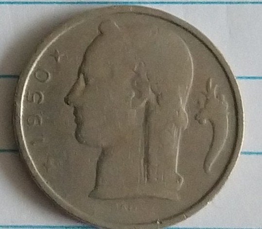 belgische 5 franc 1950 munt, volgnr 34.2, Ophalen of Verzenden, Losse munt