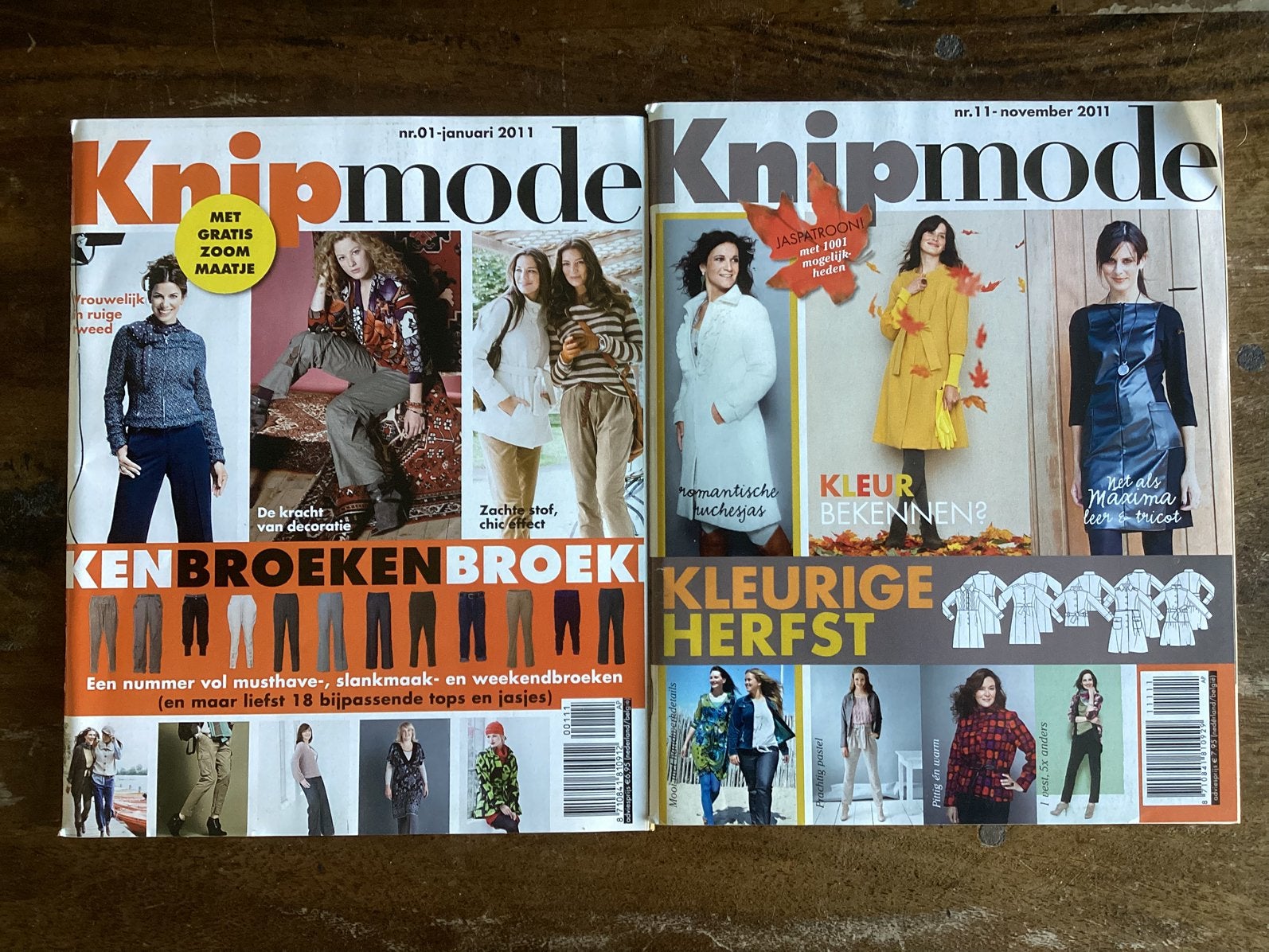 2x Knipmode naaitijdschriften jan en nov (incl wonen) 2011, Hobby en Vrije tijd, Ophalen of Verzenden, Zo goed als nieuw, Vrouw