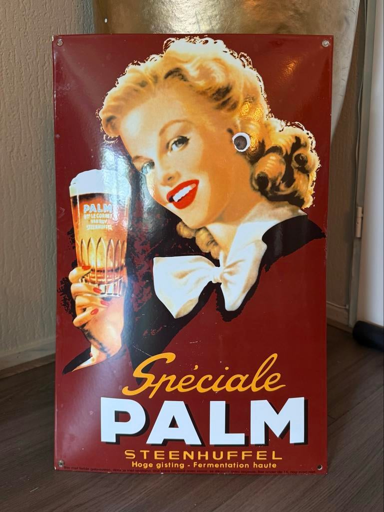 Emaille Reclamebord Palm Bier, Verzamelen, Ophalen of Verzenden, Reclamebord