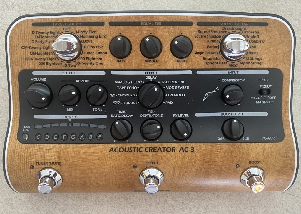 ZOOM Acoustic Creator AC-3: Akoestische Gitaar Multi-effect, Ophalen of Verzenden, Zo goed als nieuw, Delay of Echo