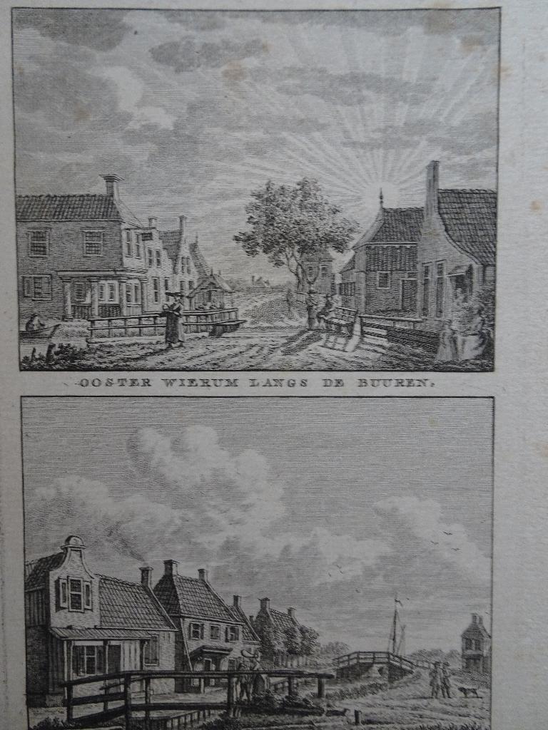 Gravures Oosterwierum Friesland, Bendorp 1792, Verzenden, Stadsgezicht, Gravure, Origineel