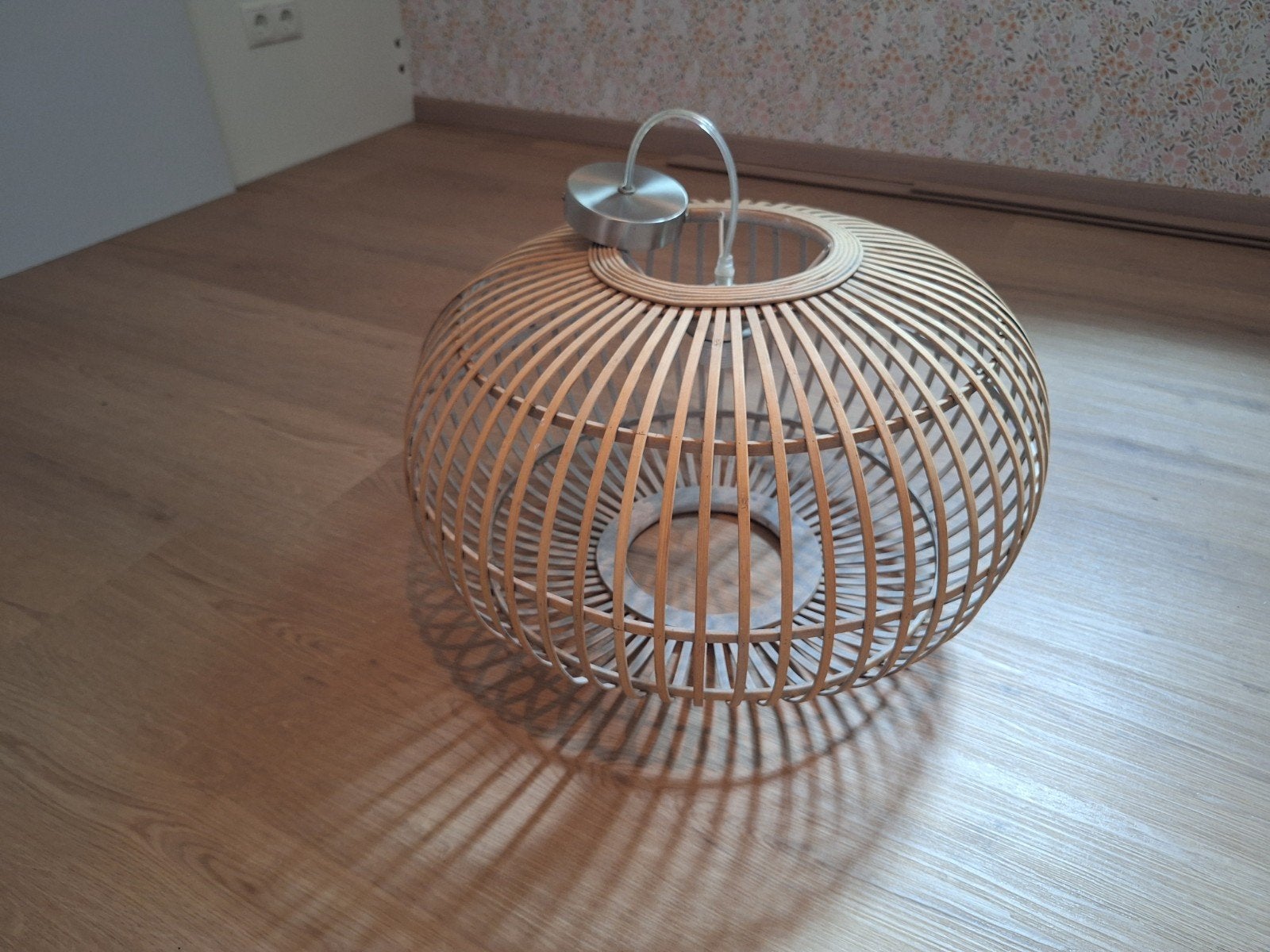 Hanglamp Indy bamboe, Ophalen, Zo goed als nieuw, Overige materialen