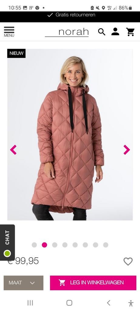 Hele mooie warme Winter/tussenfase oudrose Norah 48, Kleding | Dames, Jassen | Winter, Ophalen of Verzenden, Zo goed als nieuw