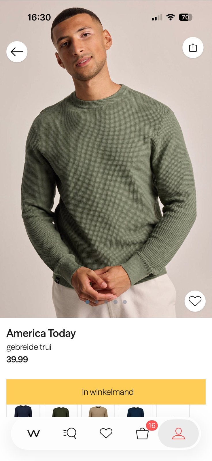 Nieuwe herentrui America Today - XXL (valt kleiner), Ophalen of Verzenden, Nieuw, Overige maten, Groen