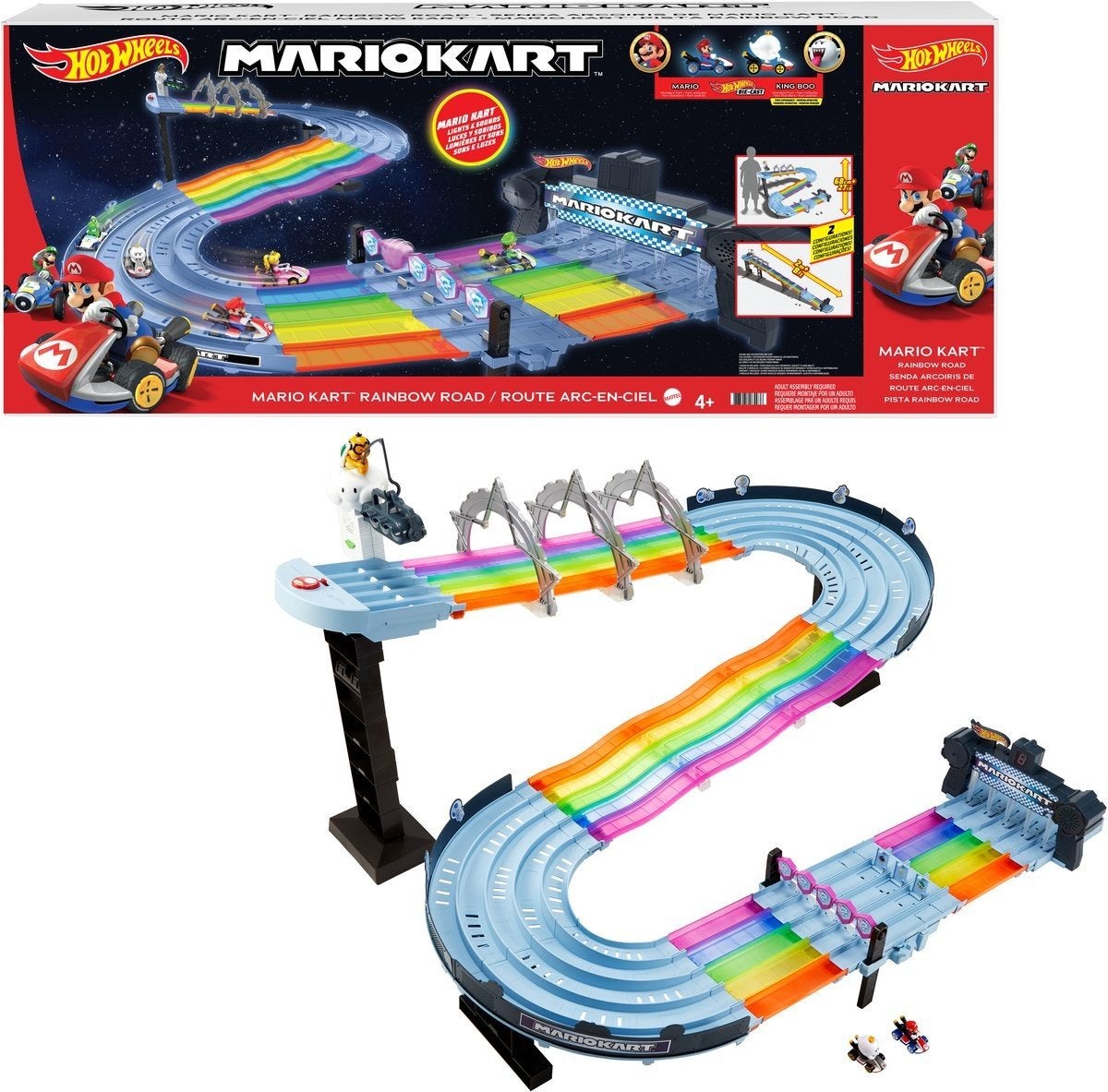 Hot Wheels Mario Kart Regenboog Racebaan, Ophalen, Zo goed als nieuw, Handmatig, Hot Wheels