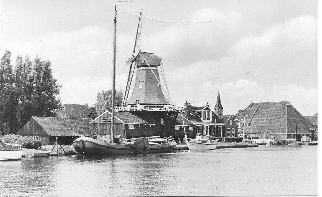 Woudsend, Zaagmolen 'De Jager' - Ansichtkaart 1975, Ophalen of Verzenden, 1960 tot 1980, Ongelopen, Friesland