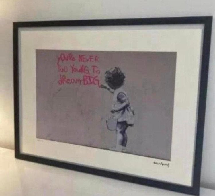 BANKSY : lithografie met certificaat, Huis en Inrichting, Woonaccessoires | Lijsten, Zo goed als nieuw, Ophalen of Verzenden