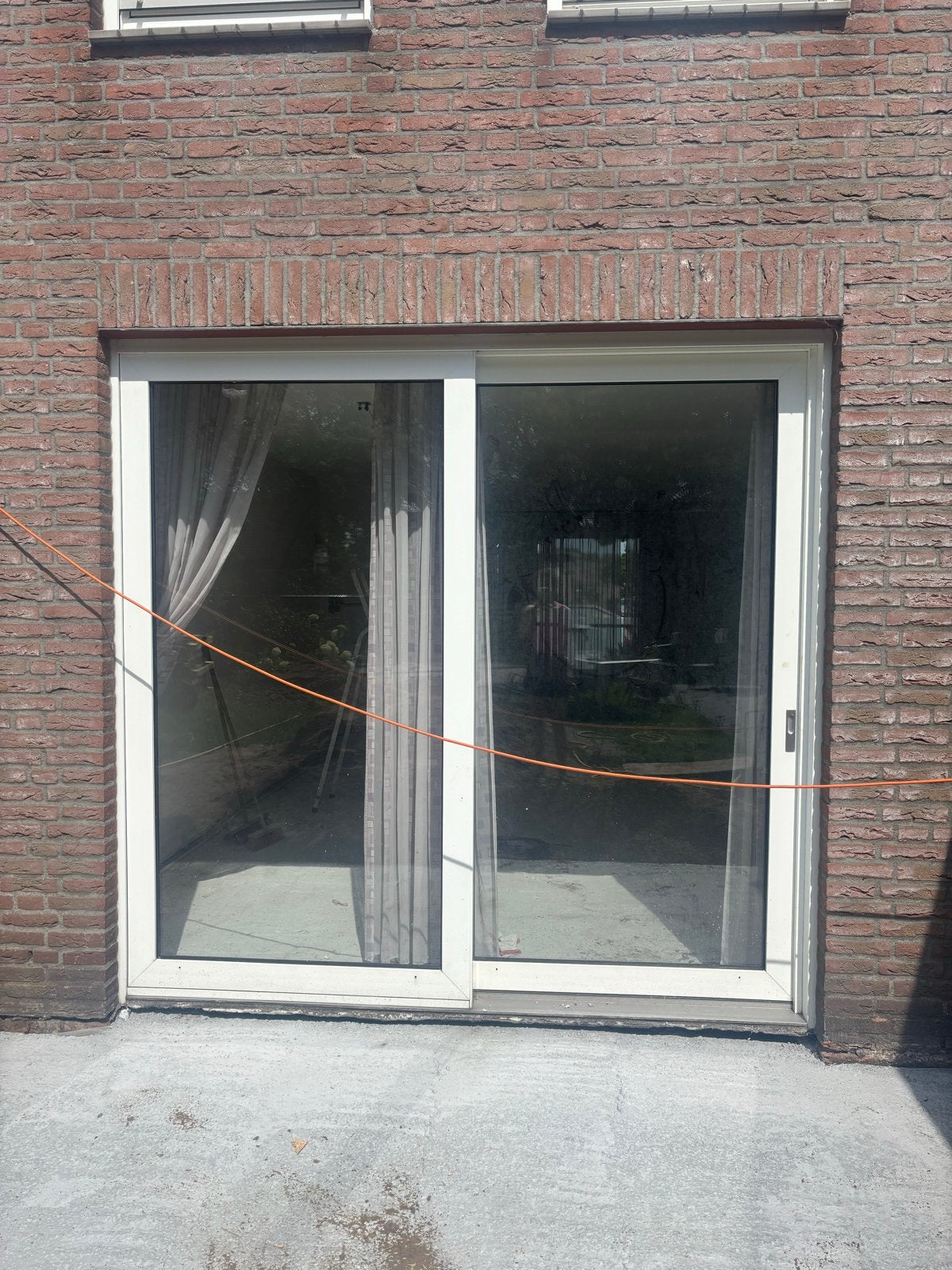 Witte schuifpui met dubbel glas, Doe-het-zelf en Verbouw, Deuren en Horren, Ophalen, Gebruikt, Schuifdeur, 120 cm of meer