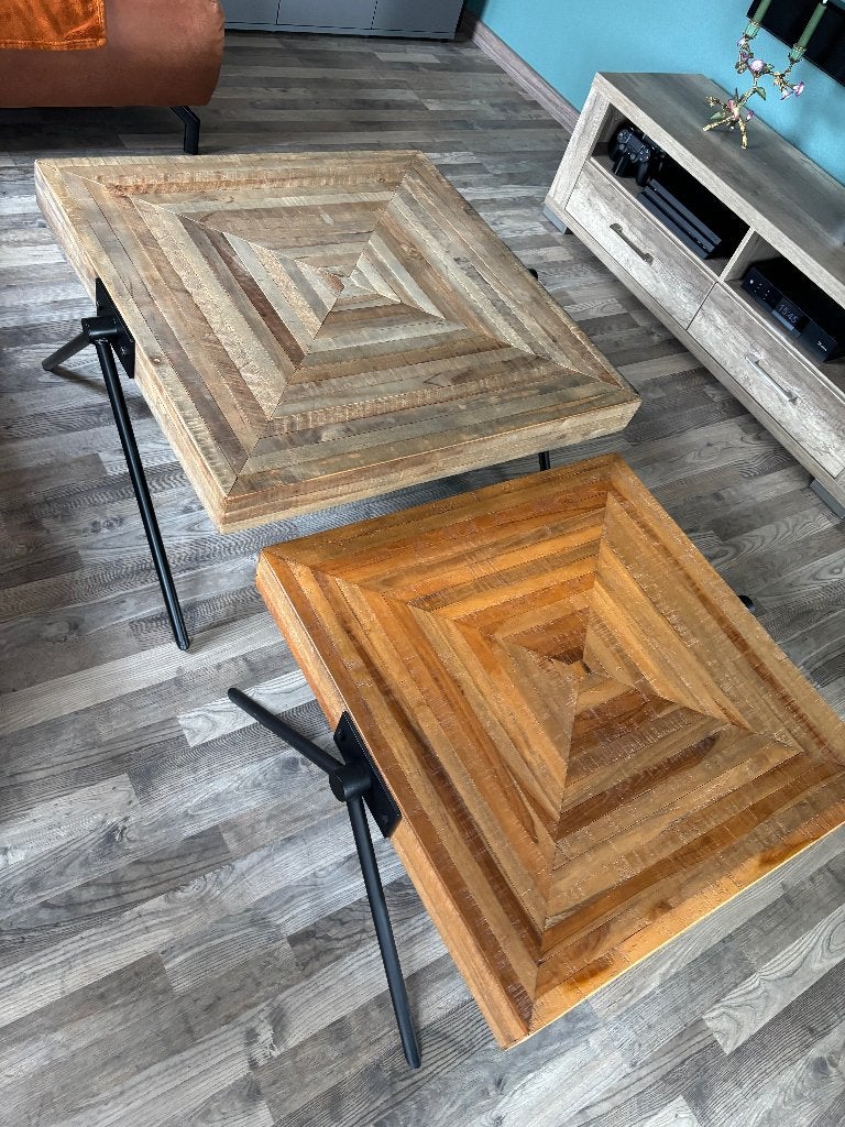 Salontafel set, Ophalen, Gebruikt, 50 tot 100 cm, Vierkant