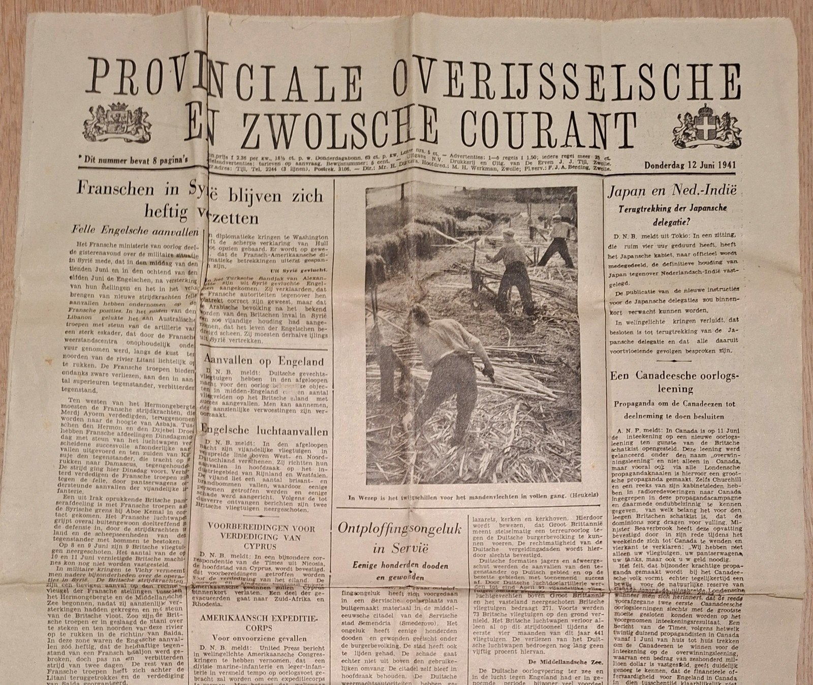 Provinciale Overijsselsche en Zwolsche Courant 1941, Ophalen of Verzenden, Gelezen, Krant