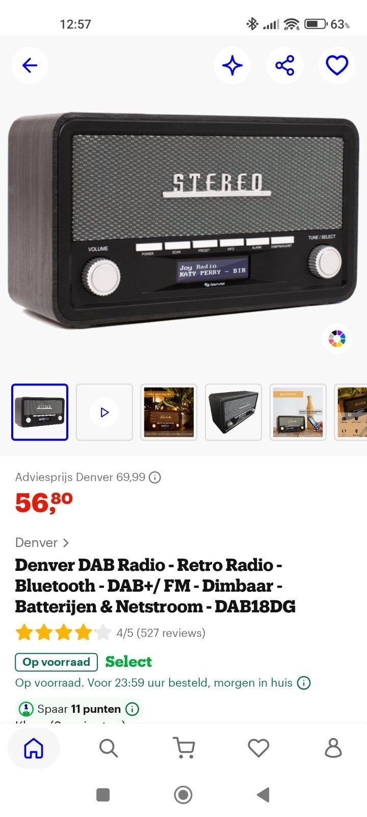 Denver DAB Radio - Retro Radio - Bluetooth - DAB+/ FM, Ophalen, Zo goed als nieuw, Radio