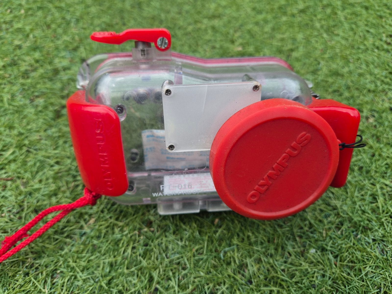 Olympus Onderwaterhuis voor compactcamera pt-016, Ophalen, Gebruikt, Compactcamera, Inclusief polsband