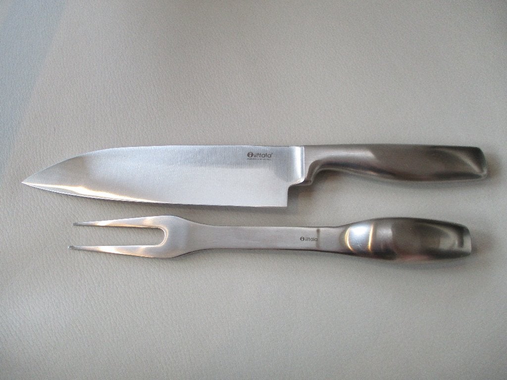 Iittala - vleesmes/vleesvork - metaal - Finland, Ophalen of Verzenden, Metaal, Overige merken, Overige typen