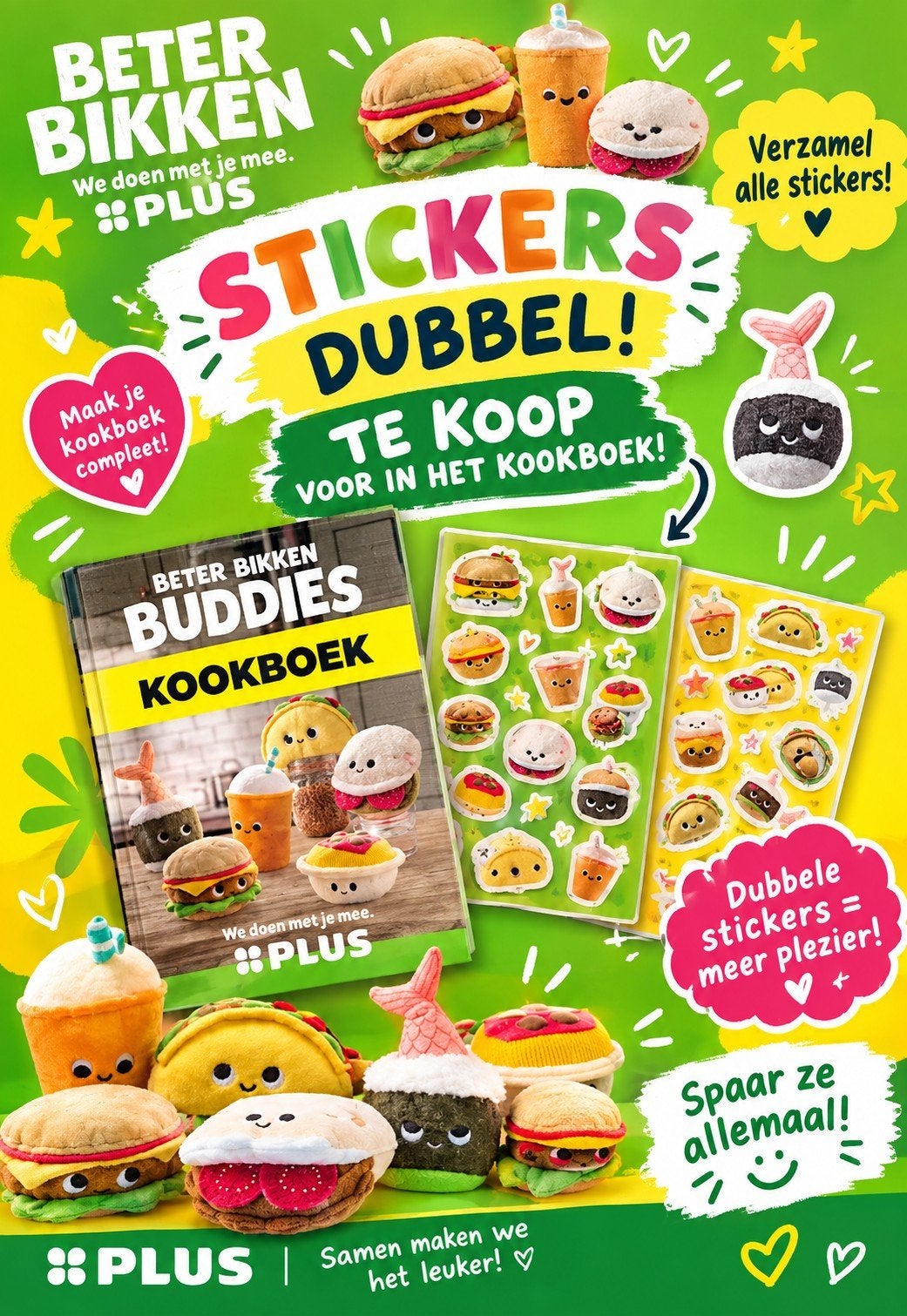 Beter Bikken Buddies dubbele stickers te koop, Hobby en Vrije tijd, Ophalen of Verzenden, Winkel, Super of Benzinepomp, Zegels, Bonnen of Punten
