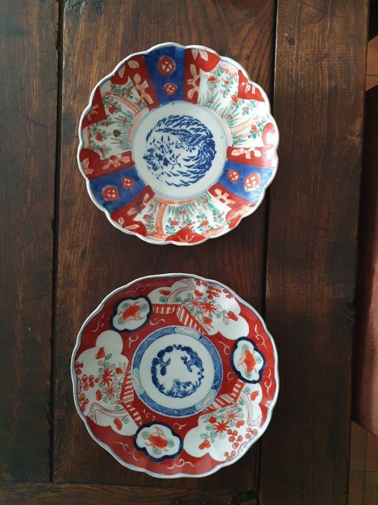 Duo Japanse Imari borden-Meiji periode ca 1900, Ophalen of Verzenden